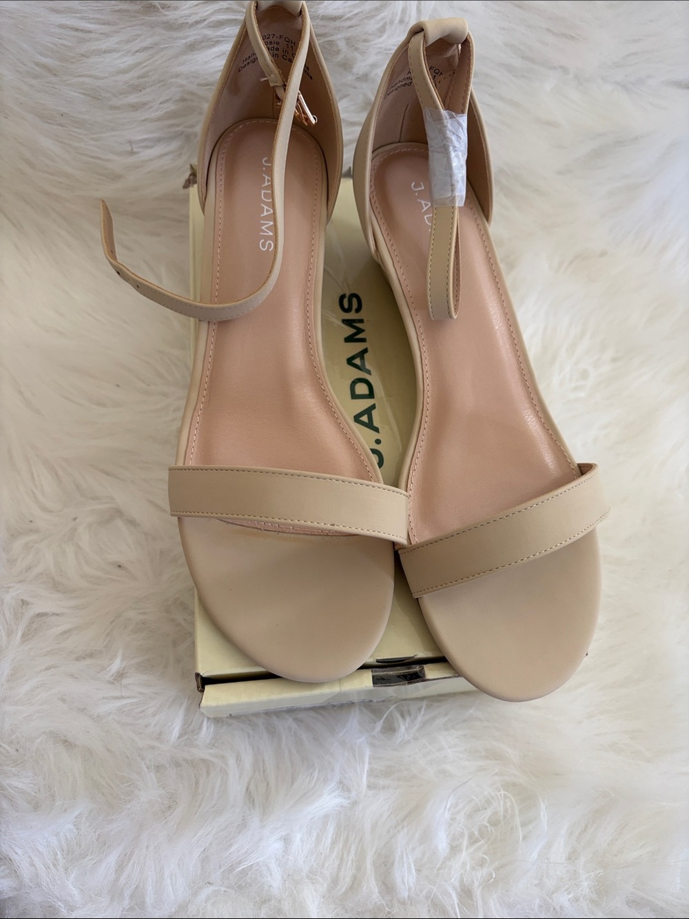 Adams Beige Nude Ankle-Strap Sandals